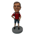 Stock Body Casual Hiker w/Backpack Male bobblehead